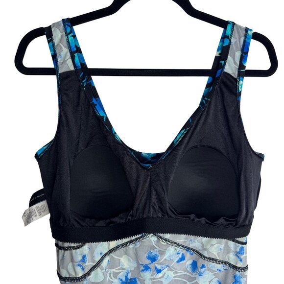 Azul Sz 20W Blue Floral‎ One-Piece Swim Dress With Built-In Bra and Bottoms - Picture 6 of 11